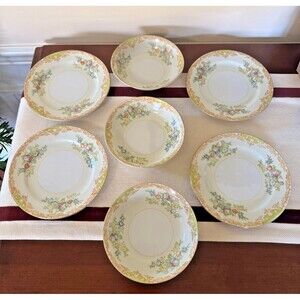 Vintage Royal Derby China (Japan) RDB1 Pattern -4 Bread Plates and 3 Small Bowls